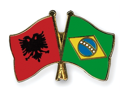 Fahnen Pins Albanien Brasilien
