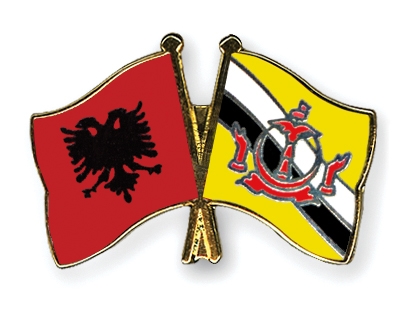 Fahnen Pins Albanien Brunei-Darussalam