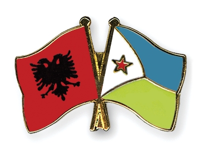 Fahnen Pins Albanien Dschibuti
