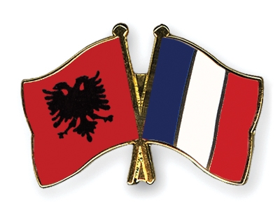 Fahnen Pins Albanien Frankreich