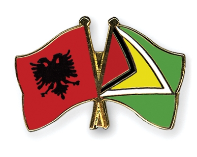 Fahnen Pins Albanien Guyana
