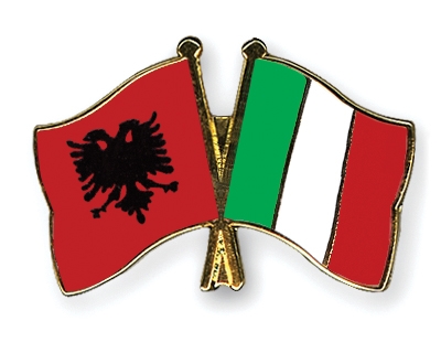 Fahnen Pins Albanien Italien