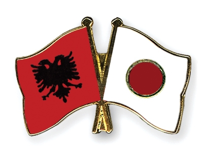 Fahnen Pins Albanien Japan
