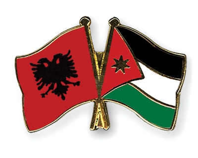 Fahnen Pins Albanien Jordanien