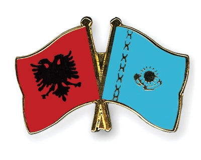 Fahnen Pins Albanien Kasachstan