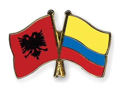Fahnen Pins Albanien Kolumbien