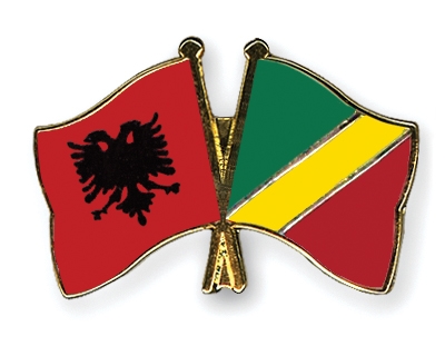 Fahnen Pins Albanien Kongo-Republik