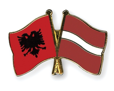 Fahnen Pins Albanien Lettland