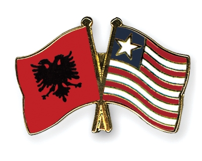 Fahnen Pins Albanien Liberia