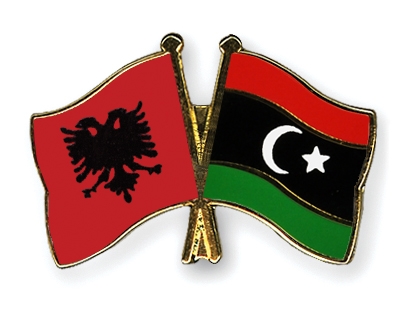 Fahnen Pins Albanien Libyen