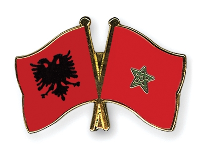 Fahnen Pins Albanien Marokko