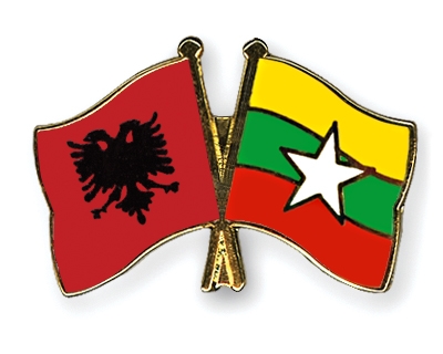 Fahnen Pins Albanien Myanmar