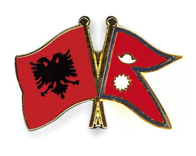 Fahnen Pins Albanien Nepal