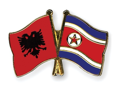 Fahnen Pins Albanien Nordkorea