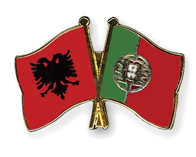 Fahnen Pins Albanien Portugal