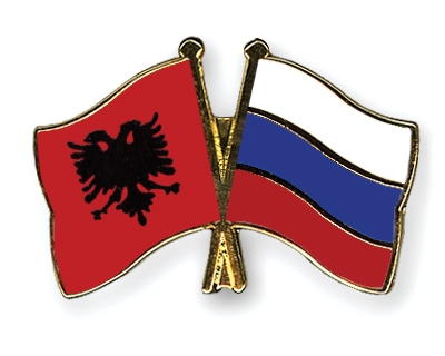 Fahnen Pins Albanien Russland