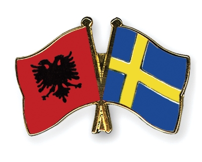 Fahnen Pins Albanien Schweden
