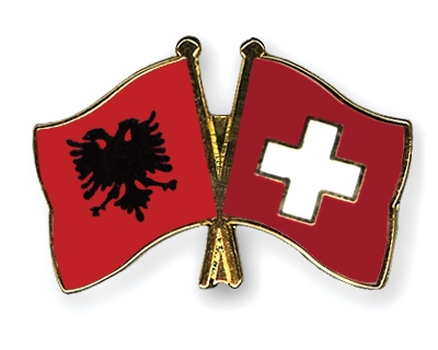 Fahnen Pins Albanien Schweiz