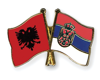 Fahnen Pins Albanien Serbien
