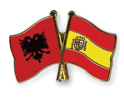 Fahnen Pins Albanien Spanien