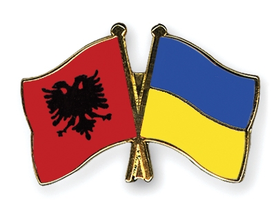 Fahnen Pins Albanien Ukraine