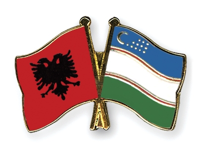 Fahnen Pins Albanien Usbekistan