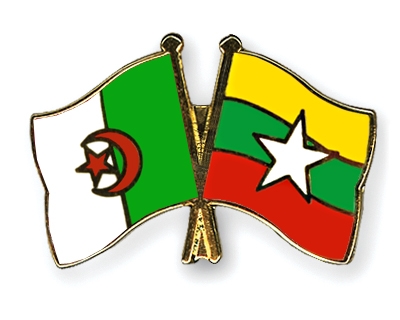 Fahnen Pins Algerien Myanmar