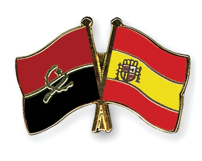 Fahnen Pins Angola Spanien