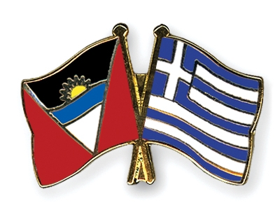 Fahnen Pins Antigua-und-Barbuda Griechenland