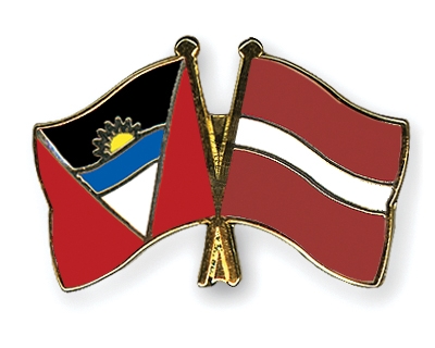 Fahnen Pins Antigua-und-Barbuda Lettland