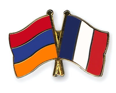 Fahnen Pins Armenien Frankreich