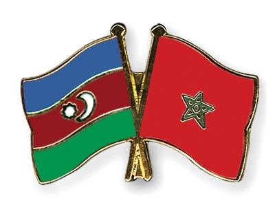 Fahnen Pins Aserbaidschan Marokko