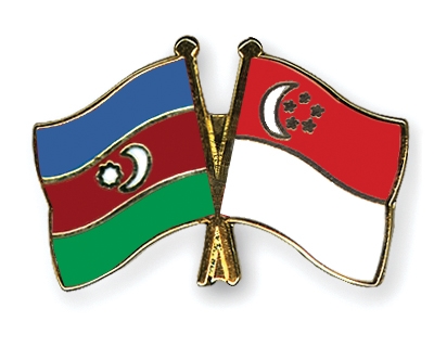Fahnen Pins Aserbaidschan Singapur