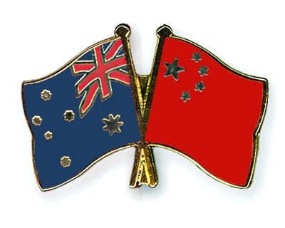 Fahnen Pins Australien China