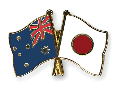 Fahnen Pins Australien Japan