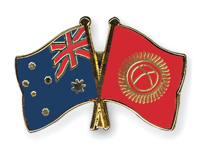 Fahnen Pins Australien Kirgisistan
