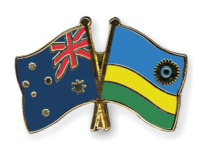 Fahnen Pins Australien Ruanda