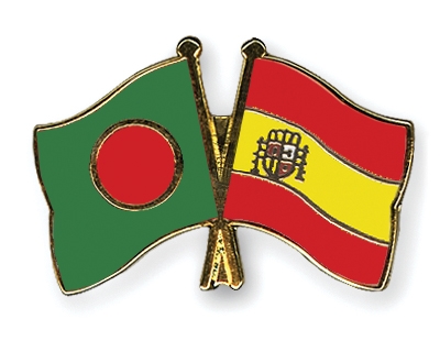 Fahnen Pins Bangladesch Spanien
