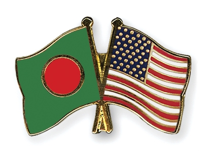 Fahnen Pins Bangladesch USA
