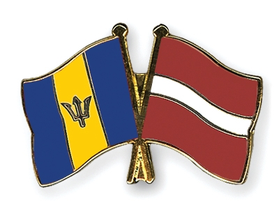 Fahnen Pins Barbados Lettland