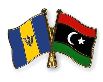 Fahnen Pins Barbados Libyen