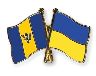 Fahnen Pins Barbados Ukraine