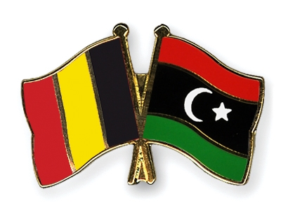 Fahnen Pins Belgien Libyen