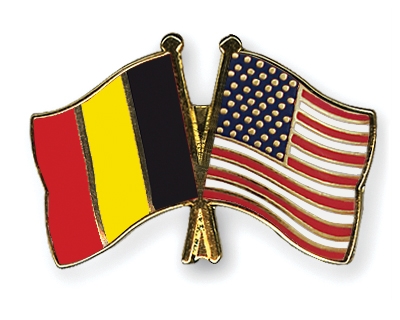 Fahnen Pins Belgien USA