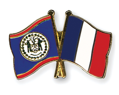 Fahnen Pins Belize Frankreich