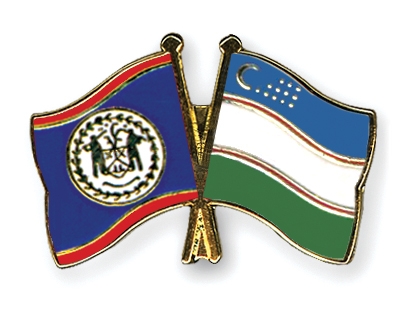 Fahnen Pins Belize Usbekistan