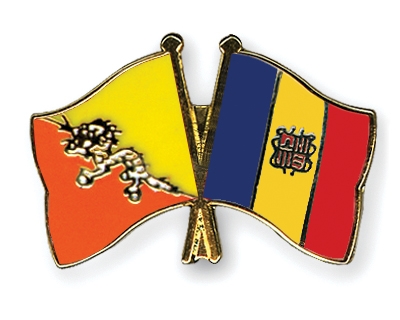 Fahnen Pins Bhutan Andorra