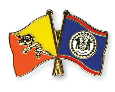 Fahnen Pins Bhutan Belize