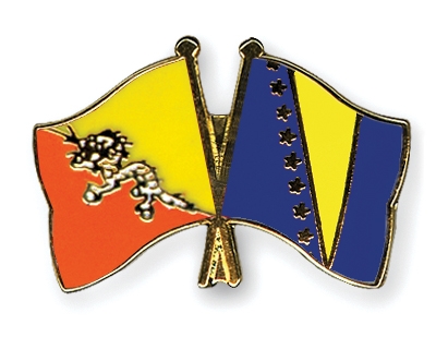 Fahnen Pins Bhutan Bosnien-und-Herzegowina