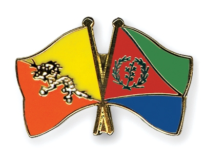 Fahnen Pins Bhutan Eritrea